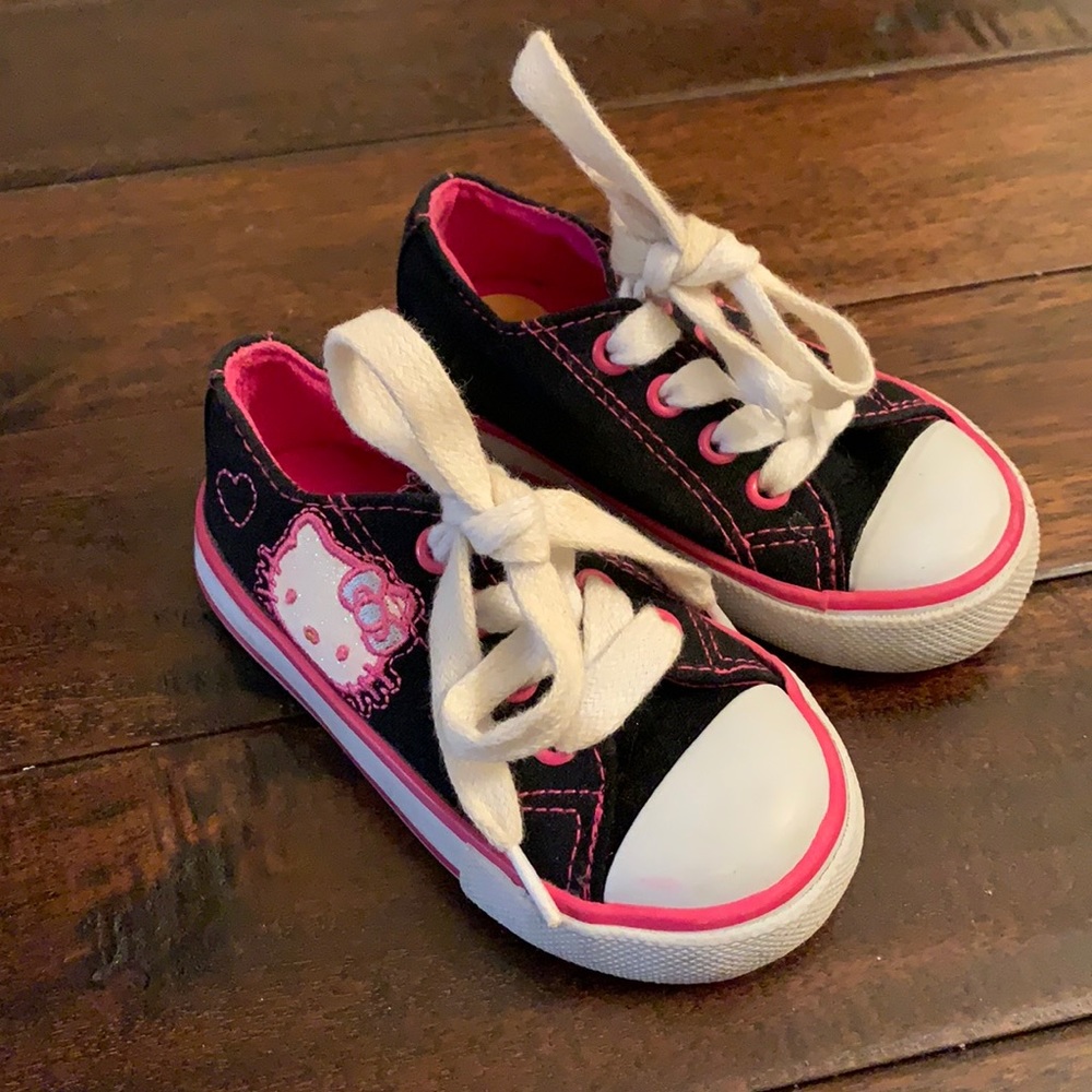 Hello Kitty Sanrio Black & Pink Canvas Sneakers